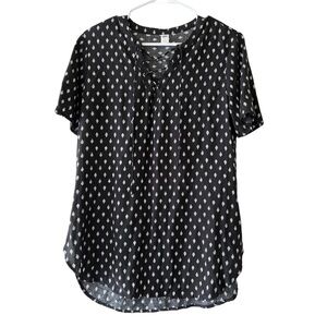 Old Navy Women’s Black Front Tie-Up Blouse